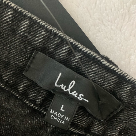 Lulu’s Real Babe Black High Waisted Button-Up Denim Mini Skirt - Picture 4 of 6